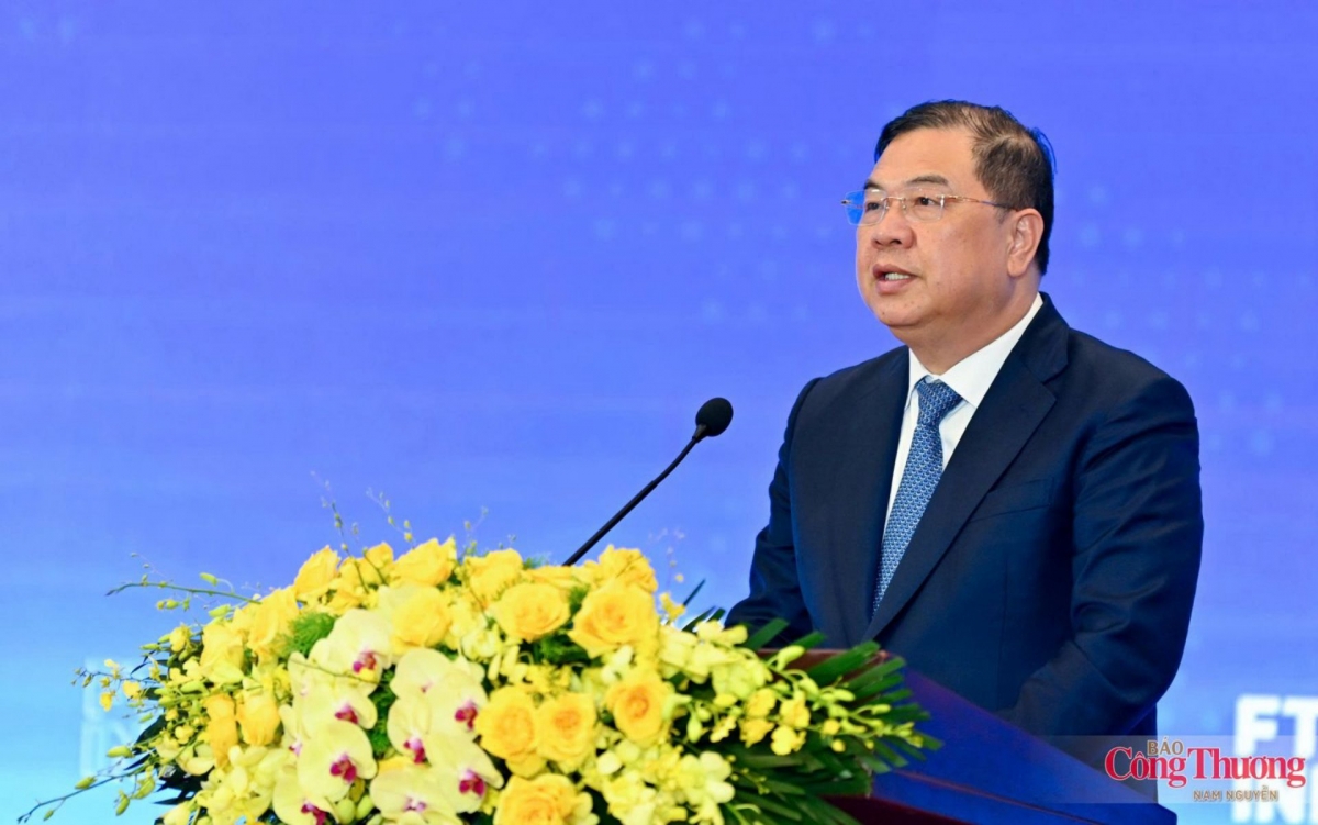 Deputy Prime Minister Pham Gia Tuc speaks at the FTA Index 2025 announcement ceremony, August 18, 2026. (Photo: moit.gov.vn)
