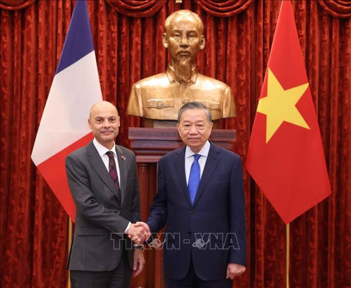 フランス大使との会見　　写真: TTXVN