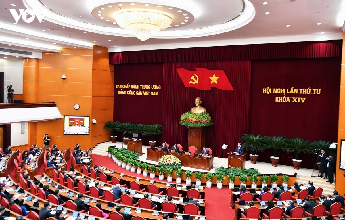 Vue d’ensemble du 4e plénum du Comité central du Parti, XIVe mandat. Photo: TTXVN