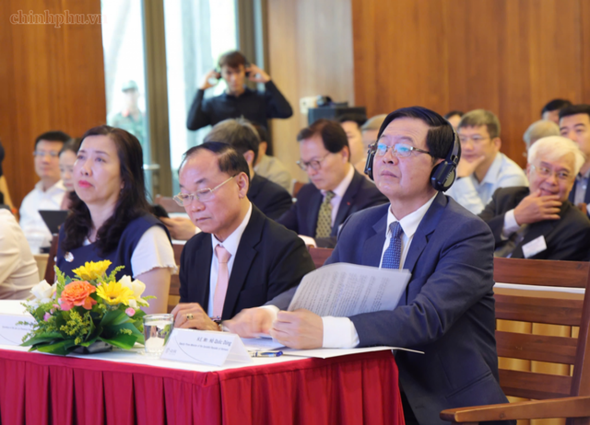 El viceprimer ministro de Vietnam, Ho Quoc Dung, participa en el Diálogo de Quy Nhon sobre Clima y Transición. Foto: VGP/Gia Huy
