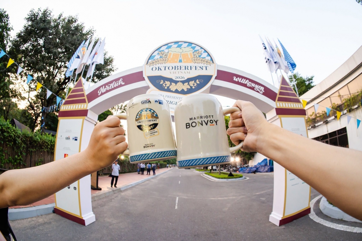 Sans avoir à se rendre à Munich, les traits caractéristiques de la fête de l'Oktoberfest sont bien présents au cœur de Hanoï. Photo: Comité d'organisation​​