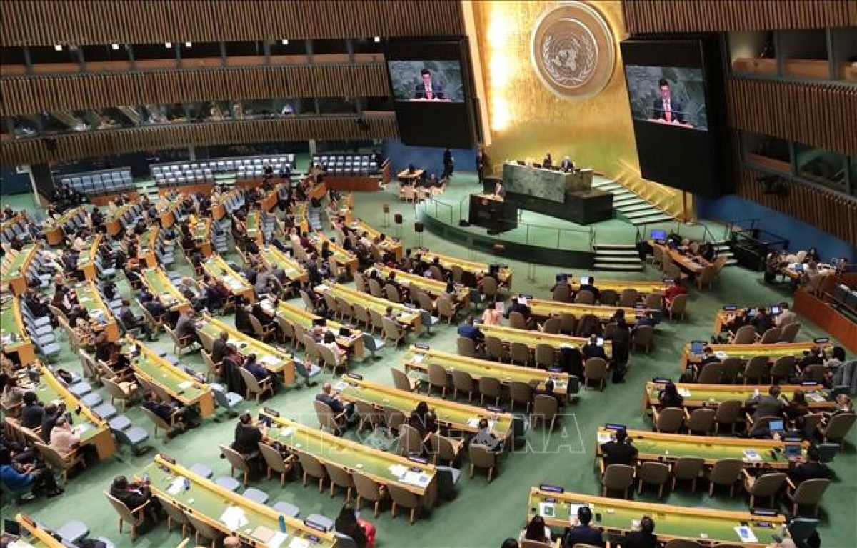 Una sesión plenaria de la ONU para elegir a los miembros del Consejo de Derechos Humanos para el período 2026-2028. Foto: Thanh Tuan/VNA