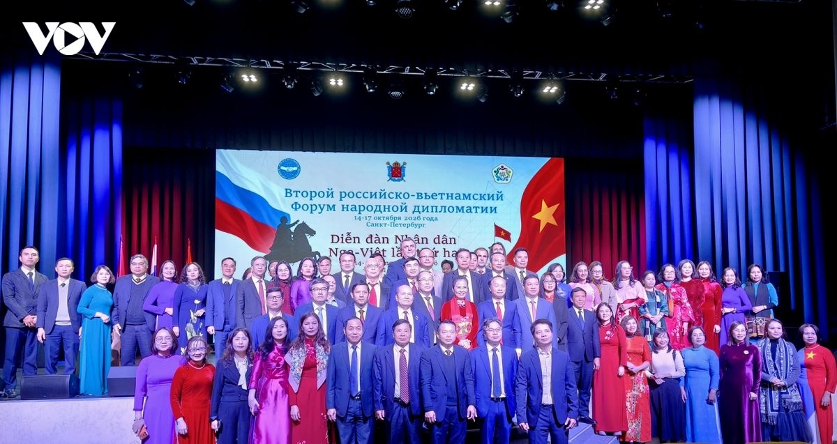 Diễn đàn Ngoại giao Nhân dân Nga - Việt lần thứ hai khai mạc tại thành phố Saint Petersburg, Liên bang Nga. Ảnh: VOV