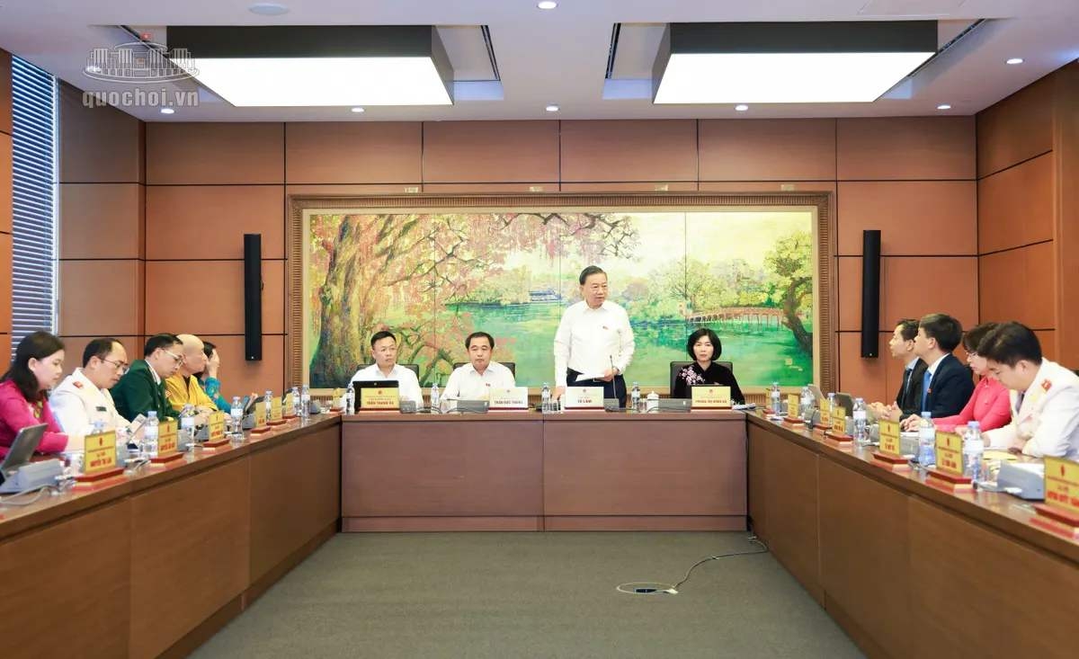 Tổng Bí thư, Chủ tịch nước Tô Lâm phát biểu thảo luận tại Tổ. Ảnh: quochoi.vn