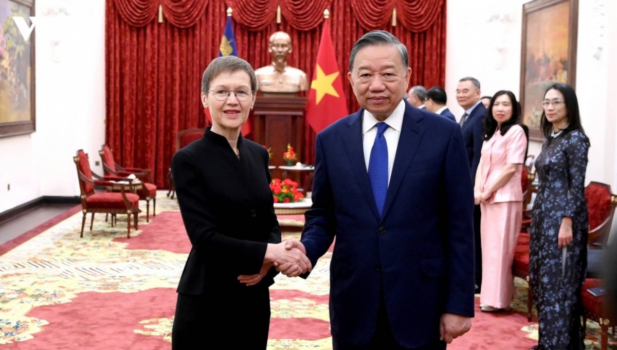 Le secrétaire général et président, Tô Lâm et la Première ministre du Liechtenstein, Brigitte Haas. Photo: VOV