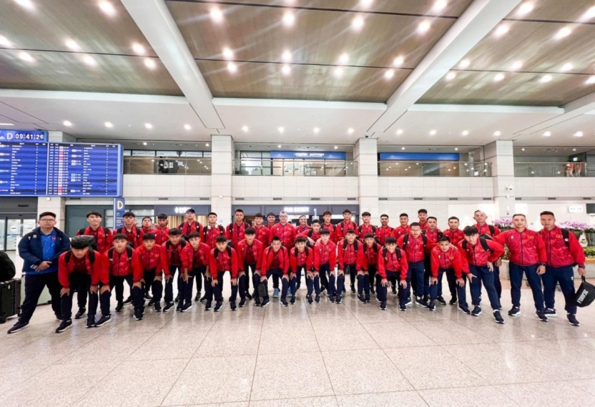 Die vietnamesische U17-Nationalmannschaft befindet sich derzeit in einem Trainingslager in Südkorea. (Foto: thethao247.vn)
