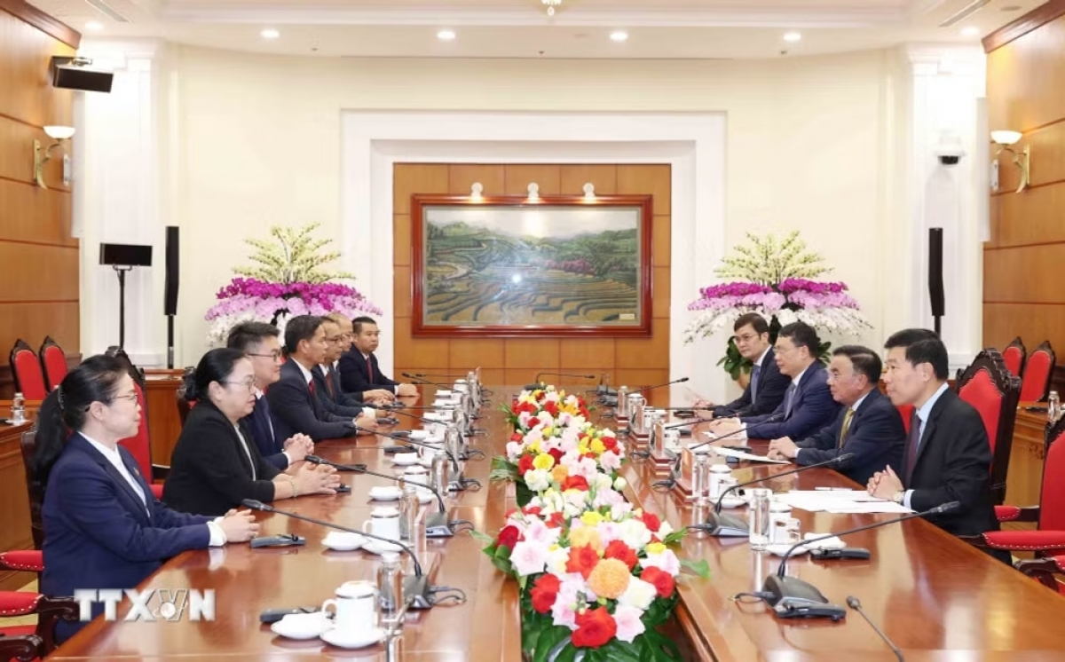 Entretien entre le ministre vietnamien des Affaires étrangères Lê Hoài Trung et la cheffe de la diplomatie européenne Kaja Kallas. Photo: mofa.gov.vn