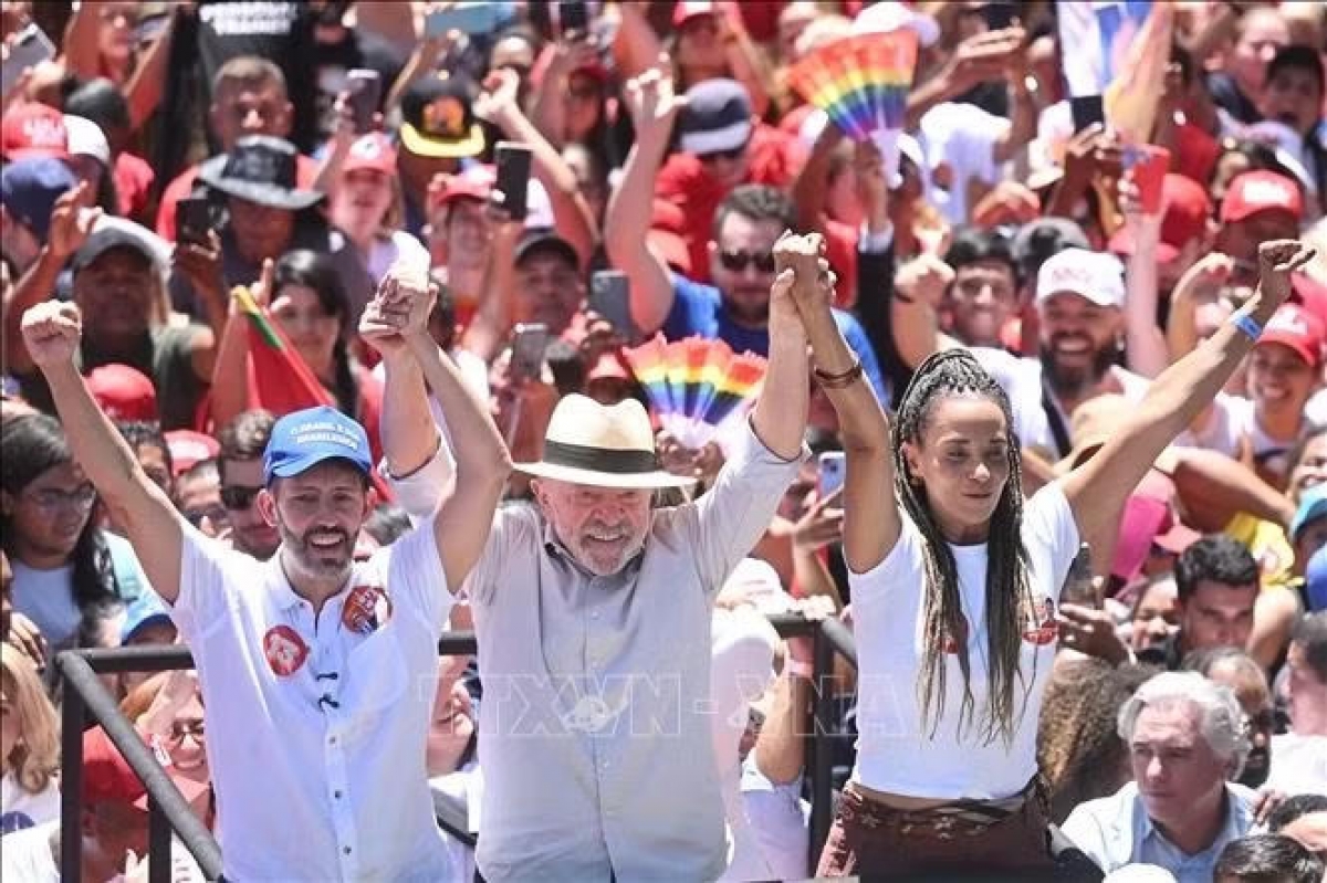 Brazilian President Luiz Inácio Lula da Silva during an election campaign event in Brasília, Brazil, on October 9, 2026. (Photo: Xinhua/VNA)