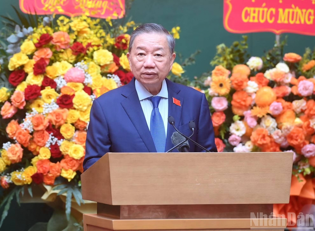 เลขาธิการใหญ่พรรค ประธานประเทศ โตเลิม กล่าวปราศรัยต่อที่ประชุม (Photo:nhandan)