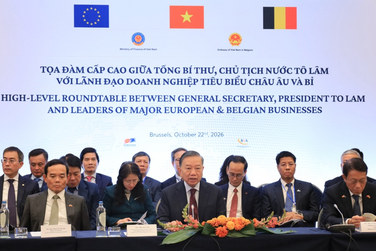 General Secretary and President To Lam speaks at the discussion. (Photo: Viet Cuong/VOV)
