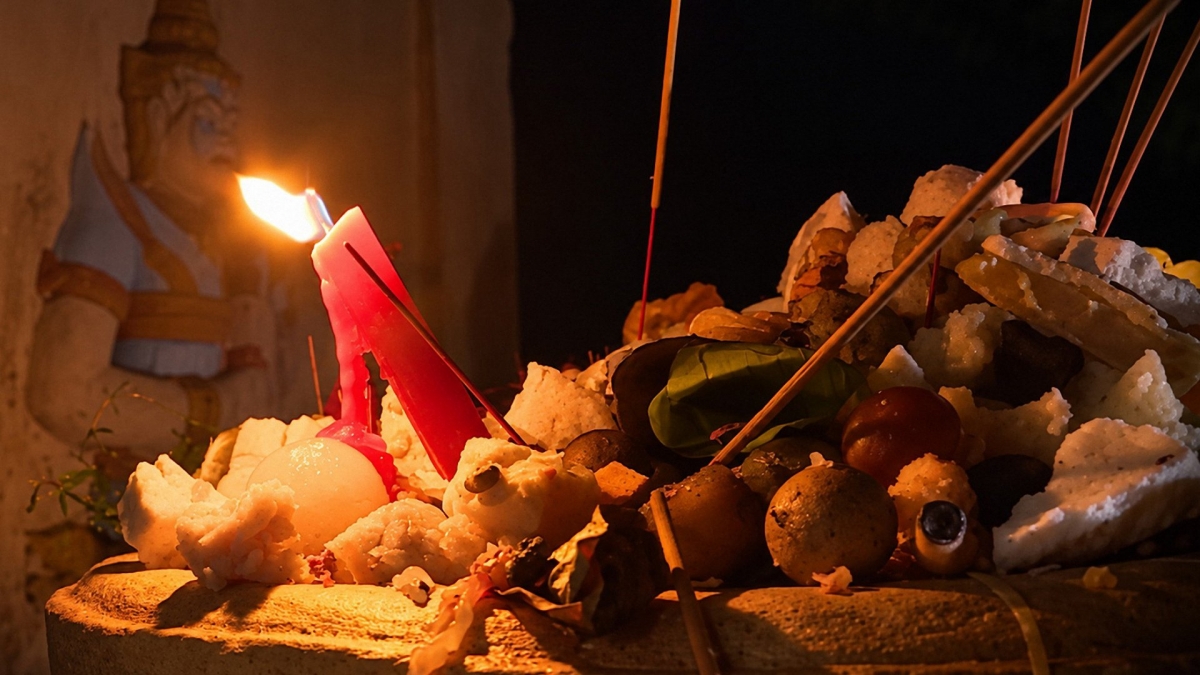 Rice balls are an important offering of the Sene Dolta worshipping ritual. (Photo: Thach Tra Vinh/VOV-Mekong Delta)