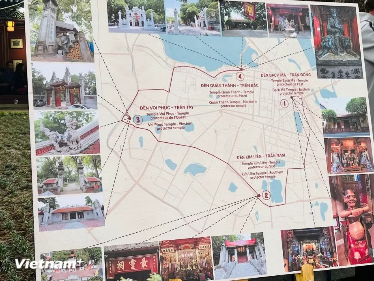 Un parcours à la découverte des trésors du vieux quartier de Hanoï, présenté sur la carte des itinéraires expérientiels du projet en décembre 2025. Photo: Mai Mai/TTXVN