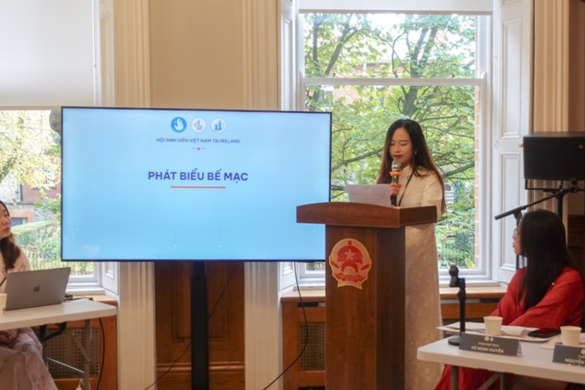 Chị Nguyễn Hải Anh, Chủ tịch Hội phát biểu bế mạc. Ảnh: BTC