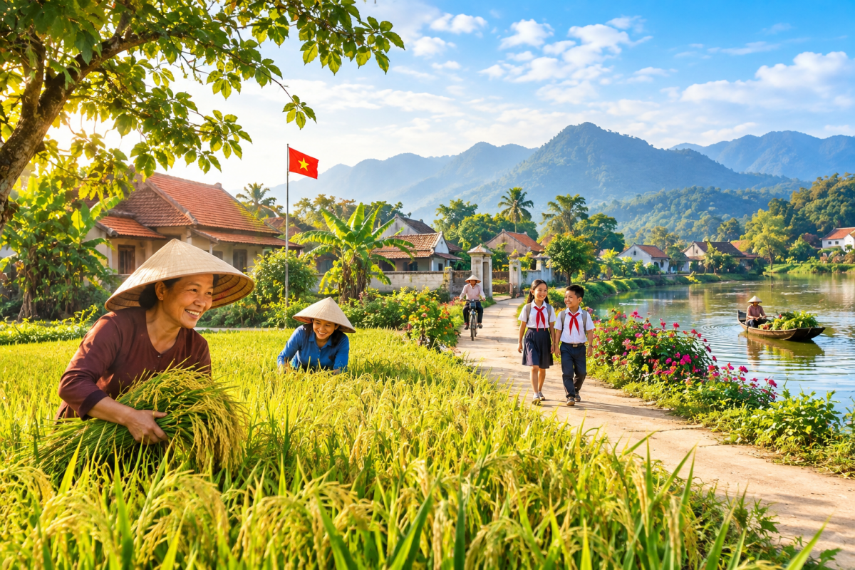 La belleza y el encanto de la vida rural vietnamita. Foto ilustrativa