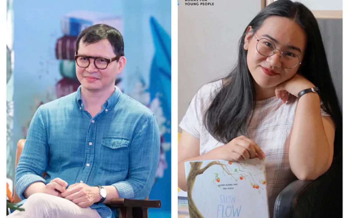 Illustrator Ta Huy Long (left) and writer Nguyen Huu Quynh Huong (right) (Photo: IYYB)