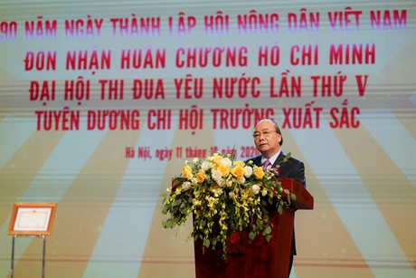 ພິ​ທີ​ສະ​ເຫຼີມ​ສະຫຼອງ 90 ປີ​ແຫ່ງວັນ​ສ້າງ​ຕັ້ງ​ສະ​ມາ​ຄົມ​ຊາວ​ກະ​ສິກອນ ຫວຽດ​ນາມ