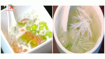 ນ້ຳຫວານແກ່ນໝາກບົວ ແລະ ລຳໄຍແຫ້ງຫວານເຢັນ