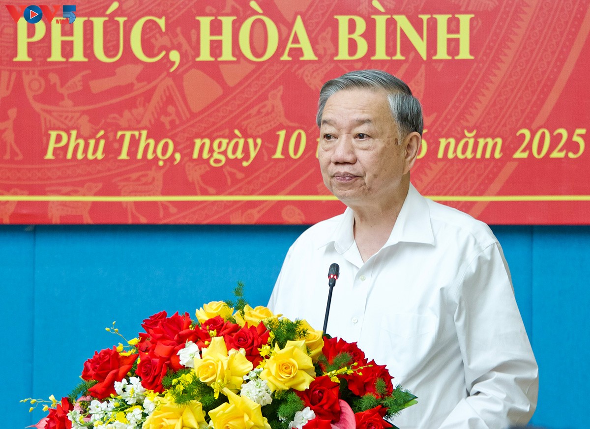 ເລ​ຂາ​ທິ​ການ​ໃຫຍ່ ໂຕ​ເລິມເຮັດ​ວຽກ​ກັບ​ຄະ​ນະ​ປະ​ຈຳ​ພັກ​ແຂວງ ຝູ​ທໍ້, ຫວິງ​ຟຸກ ແລະ ຮ​ວ່າ​ບິ່ງ