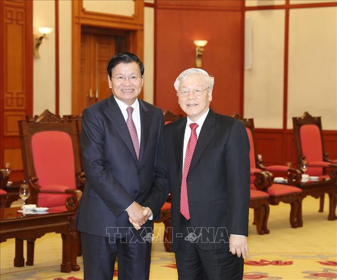 Máximo dirigente de Vietnam recibe al premier laosiano