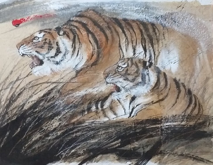 Vívidas pinturas sobre el Tigre, signo zodiacal del año lunar 2022