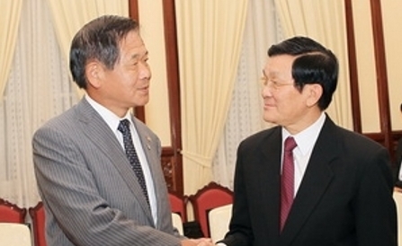 サン国家主席、大阪商工会議所会頭と会見