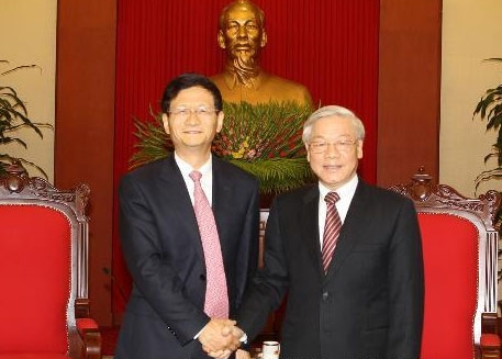 Der KPV-Generalsekretär empfängt den chinesischen Polizeiminister Meng Jianzhu