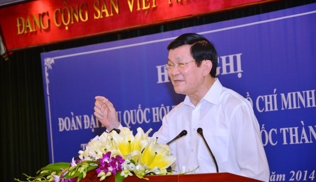 Staatspräsident Truong Tan Sang trifft Wähler in Ho Chi Minh Stadt