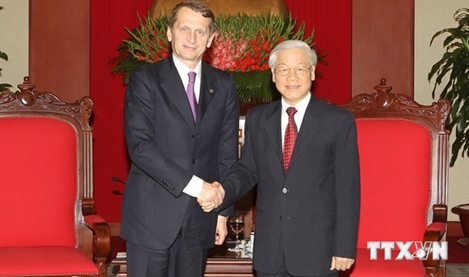 KPV-Generalsekretär Nguyen Phu Trong trifft Vorsitzenden der russischen Duma Naryschkin