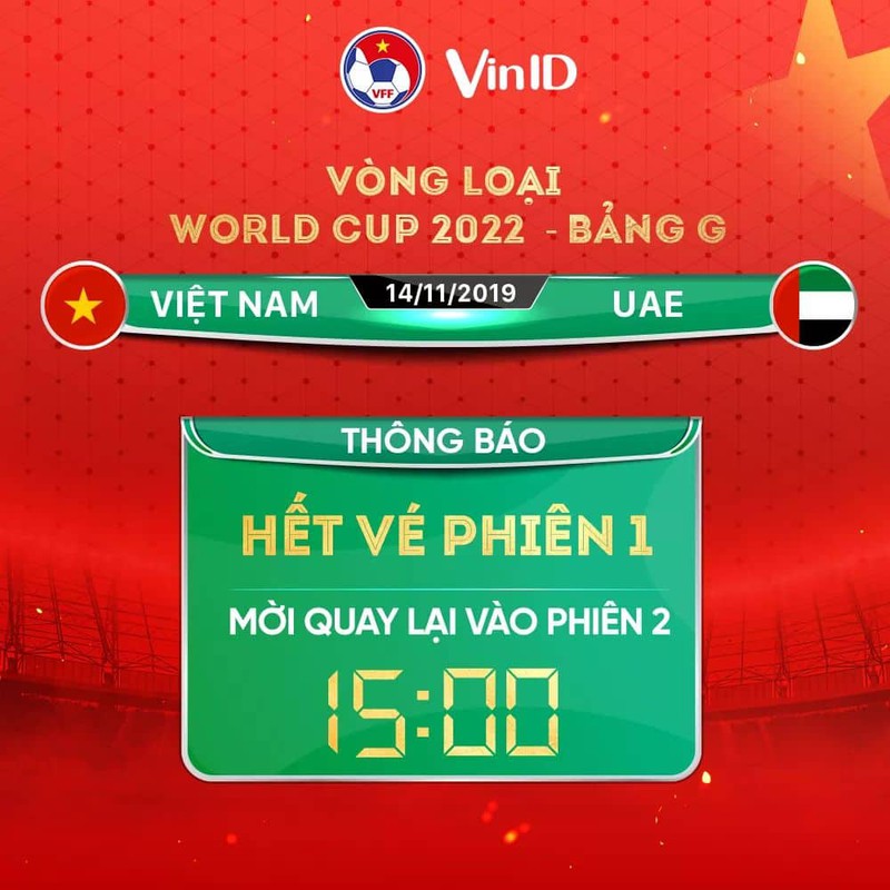Das Spiel zwischen Vietnam und VAE in der 2. Qualifikationsrunde für WM 2022 ausverkauft