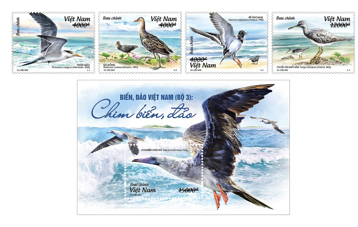 Briefmarkenserie „Meer und Inseln Vietnams: Meeresvögel“ herausgegeben