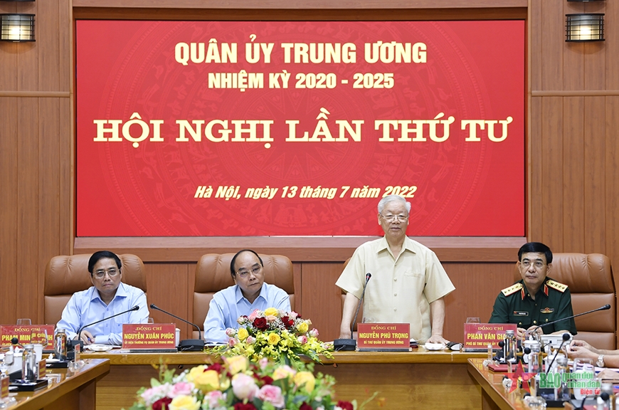 KPV-Generalsekretär Nguyen Phu Trong leitet die Sitzung der Parteileitung der Armee
