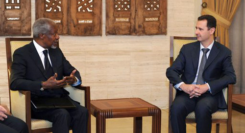 Die syrische Regierung akzeptiert Friedensplan