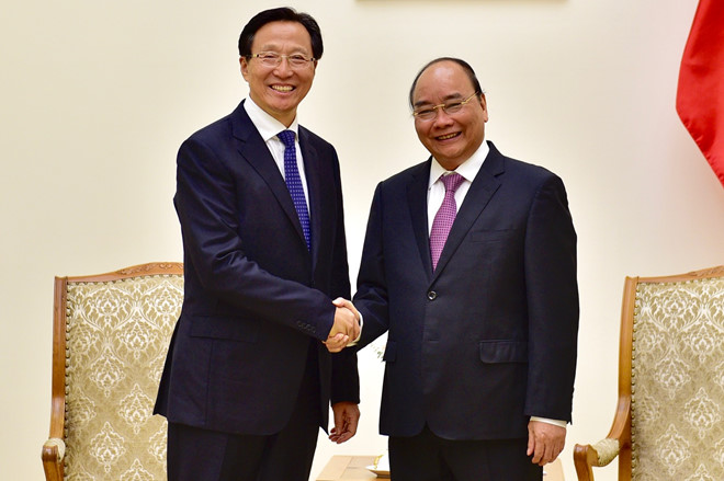 Premierminister Nguyen Xuan Phuc empfängt Chinas Landwirtschaftsminister Han Changfu