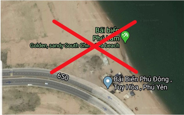 Gegen falsche Informationen in Google Maps über Strand in der Stadt Tuy Hoa protestieren
