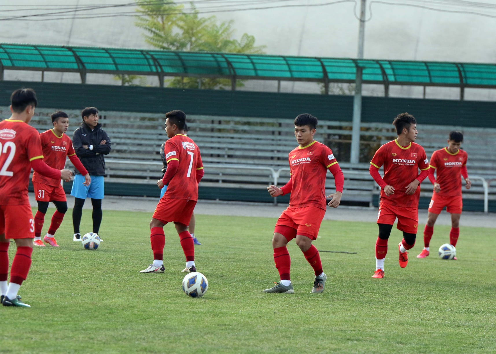 Erstes Training der vietnamesischen U23-Fußballnationalmannschaft in Kirgisistan