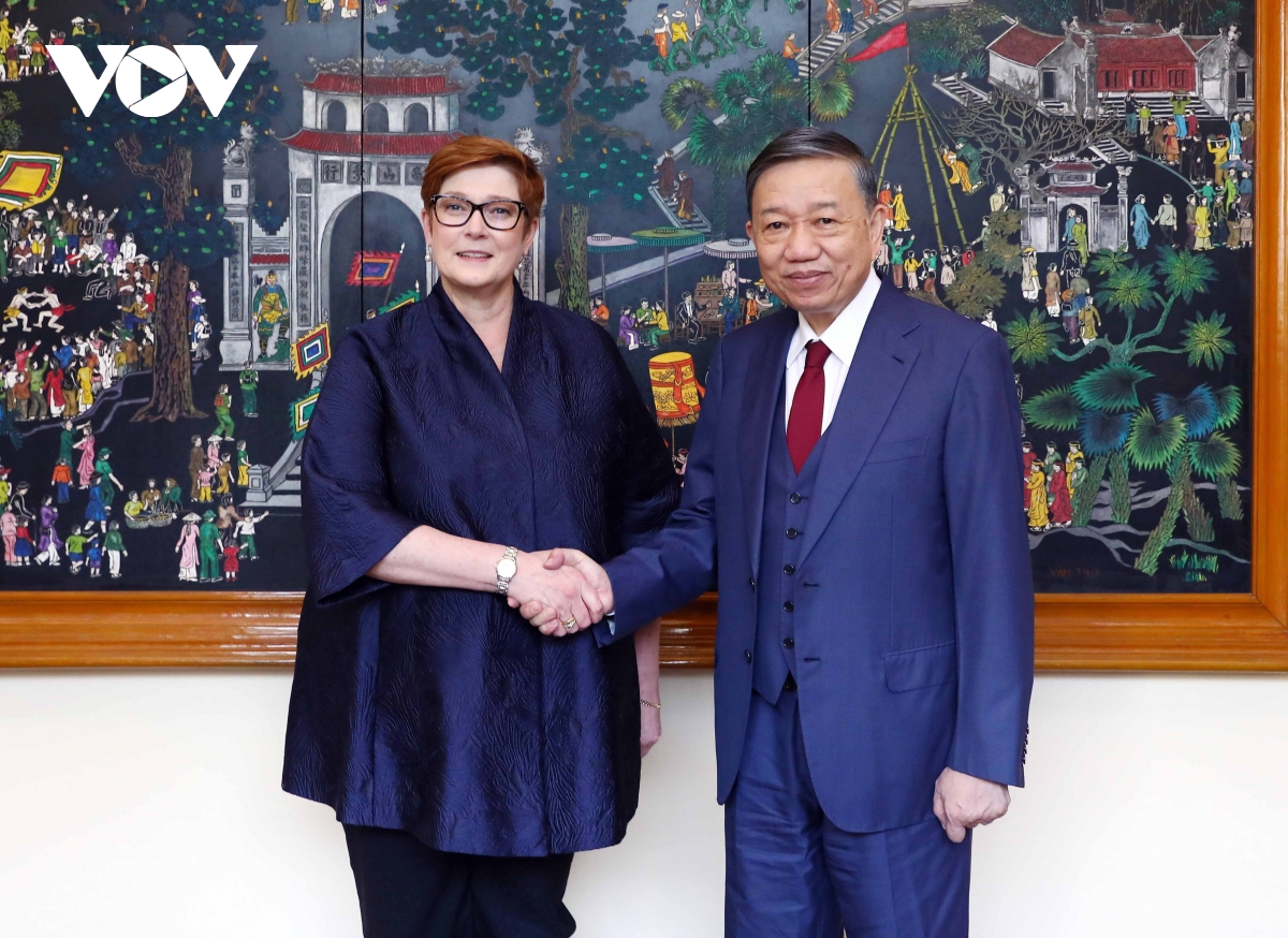 Polizeiminister To Lam trifft Australiens Außenministerin Marise Payne
