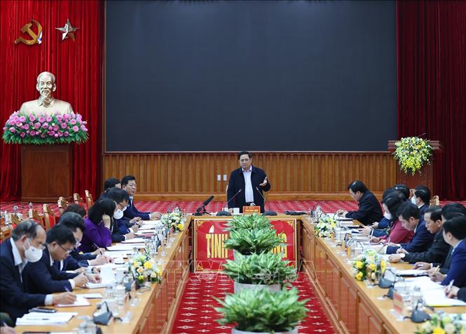 Premierminister Pham Minh Chinh fordert Provinz Cao Bang zur Entwicklung von Grenzwirtschaft und Tourismus auf