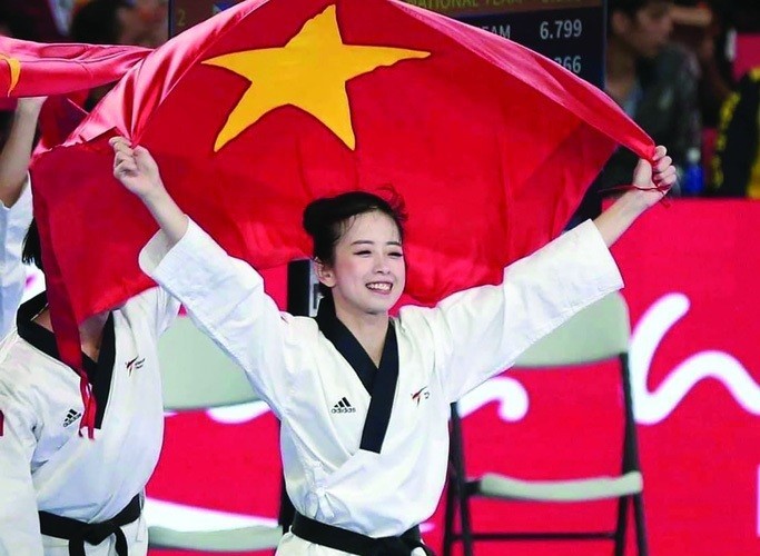 Taekwondo-Kämpferin Chau Tuyet Van gehört zu zehn Botschafterinnen des ASEAN-Sports