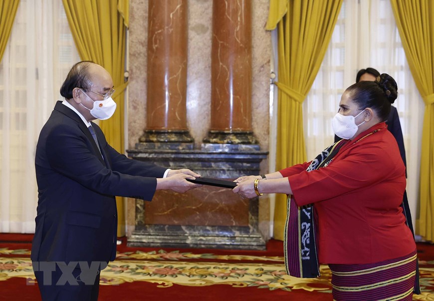 Staatspräsident Nguyen Xuan Phuc trifft Botschafter der Mongolei, Osttimors und Algeriens