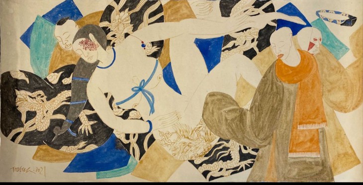 Gemäldeausstellung des Malers Phan Cam Thuong