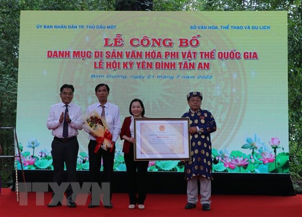 Ky Yen-Fest im Gemeindehaus Tan An in der Provinz Binh Duong als nationales immaterielles Kulturerbe anerkannt
