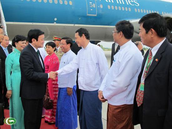 Президент СРВ Чыонг Тан Шанг находится в Мьянме с государственным визитом