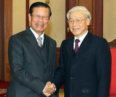 Генеральный секретарь ЦК КПВ Нгуен Фу Чонг принял вице-премьера Лаоса