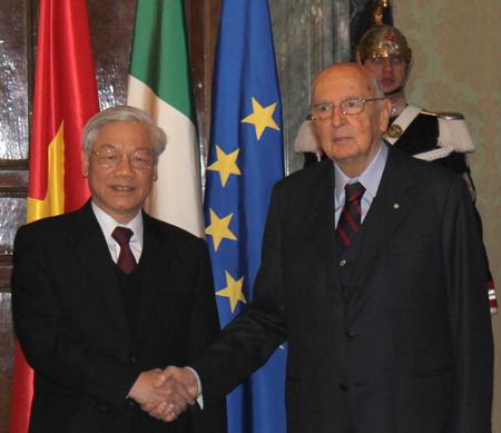 Генеральный секретарь ЦК КПВ Нгуен Фу Чонг находится в Италии с визитом