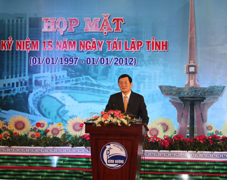 Destaca el presidente Truong Tan Sang el progreso de la provincia Binh Duong