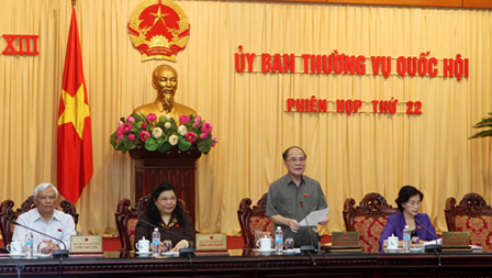 Clausura reunión 22 del Comité permanente del Parlamento vietnamita