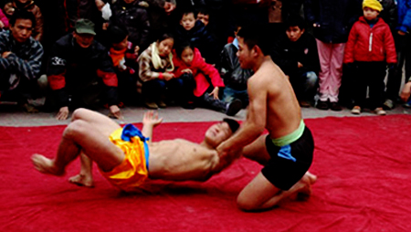 Festival de lucha en la aldea de Mai Dong, Hanoi
