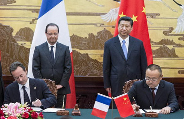 Francia y China firman contratos comerciales de unos 18 mil millones de euro