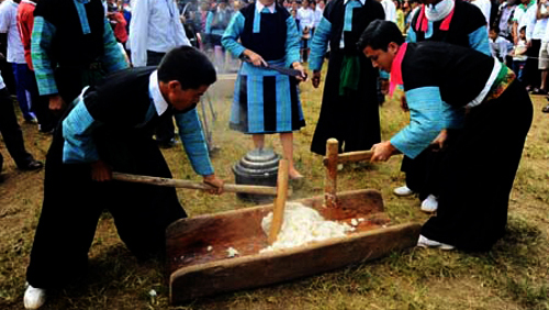 Preparación de pastel tradicional de étnicos