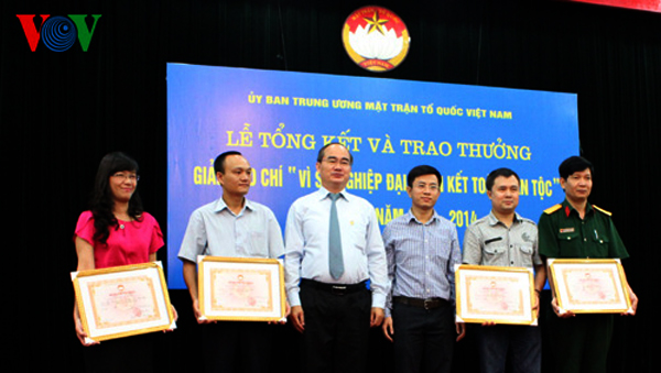 La Voz de Vietnam gana 9 premios periodísticos en concurso: “Por la unidad nacional”